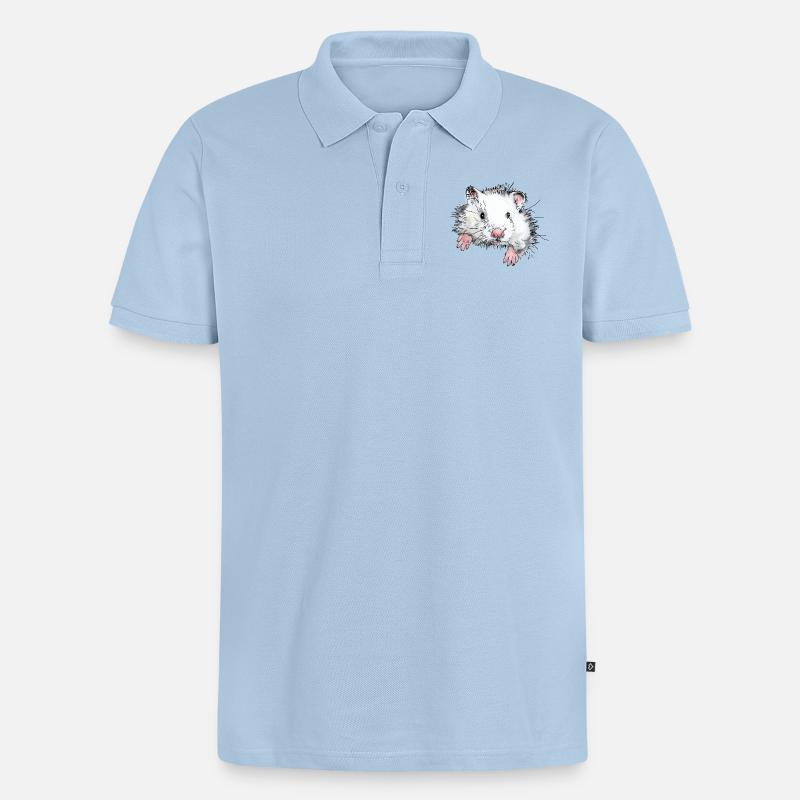 Hamster - Männer Premium Bio Polo Shirt - Hellblau