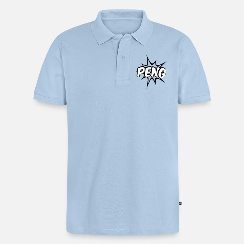 Peng Comic Design - Polo bio Premium Homme - bleu clair