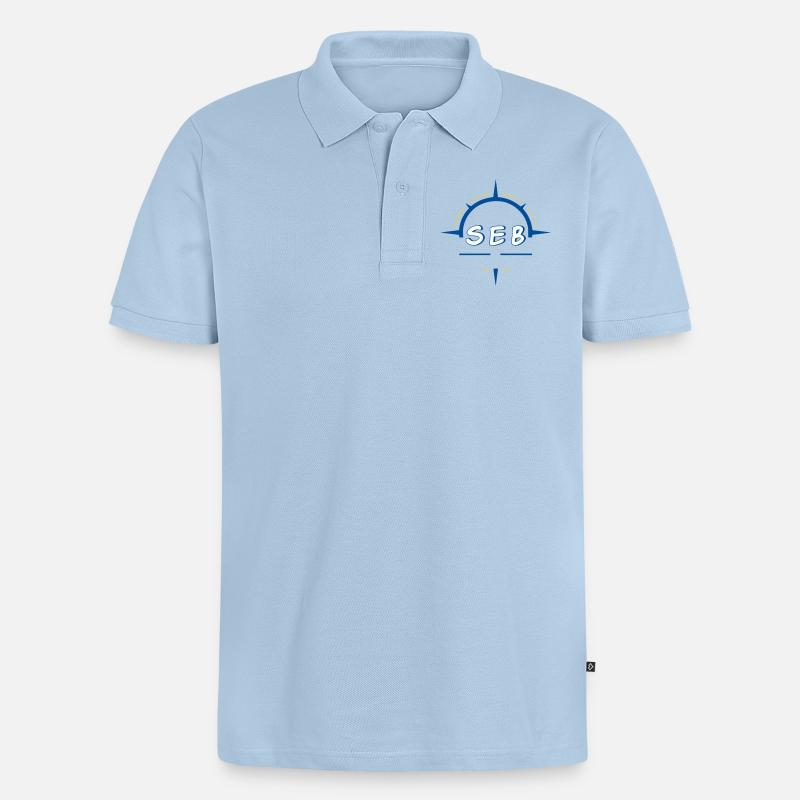 Seb - Männer Premium Bio Polo Shirt - Hellblau