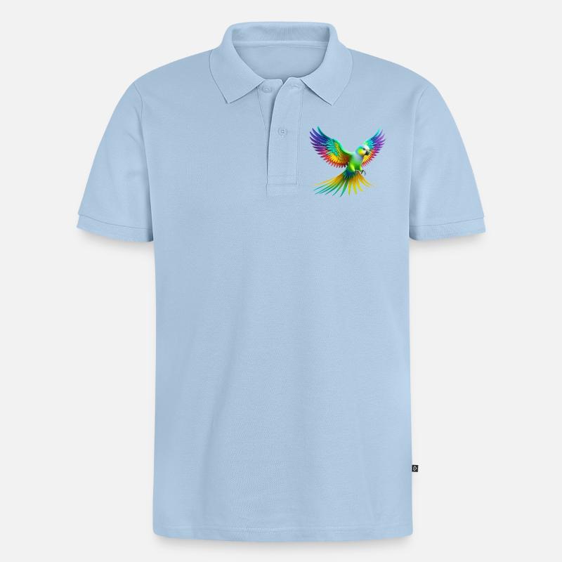 Perruche arc-en-ciel (02) - Polo bio Premium Homme - bleu clair