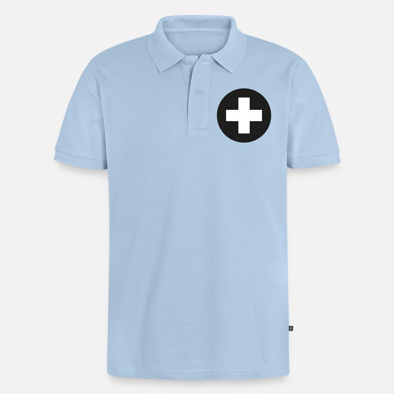 Plus Symbol - Männer Premium Bio Polo Shirt - Hellblau