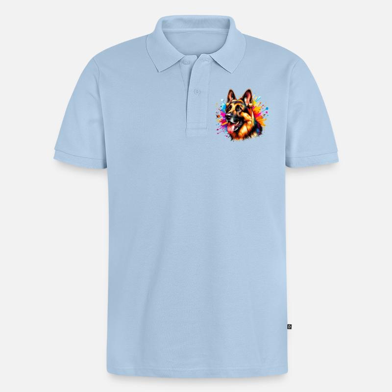 Deutscher Schäferhund - Männer Premium Bio Polo Shirt - Hellblau