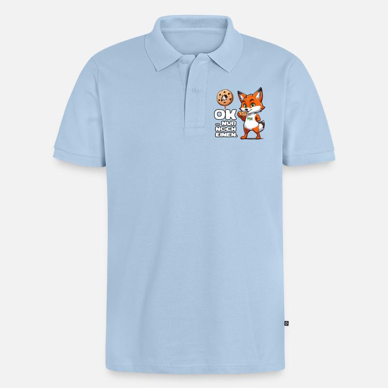 Foxy Cookie Fun - Männer Premium Bio Polo Shirt - Hellblau