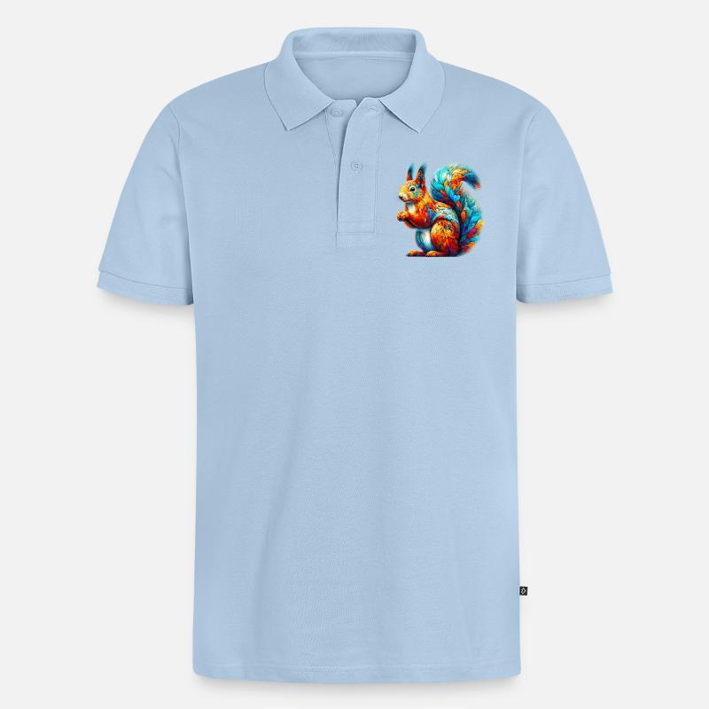 Eichhörnchen - Männer Premium Bio Polo Shirt - Hellblau