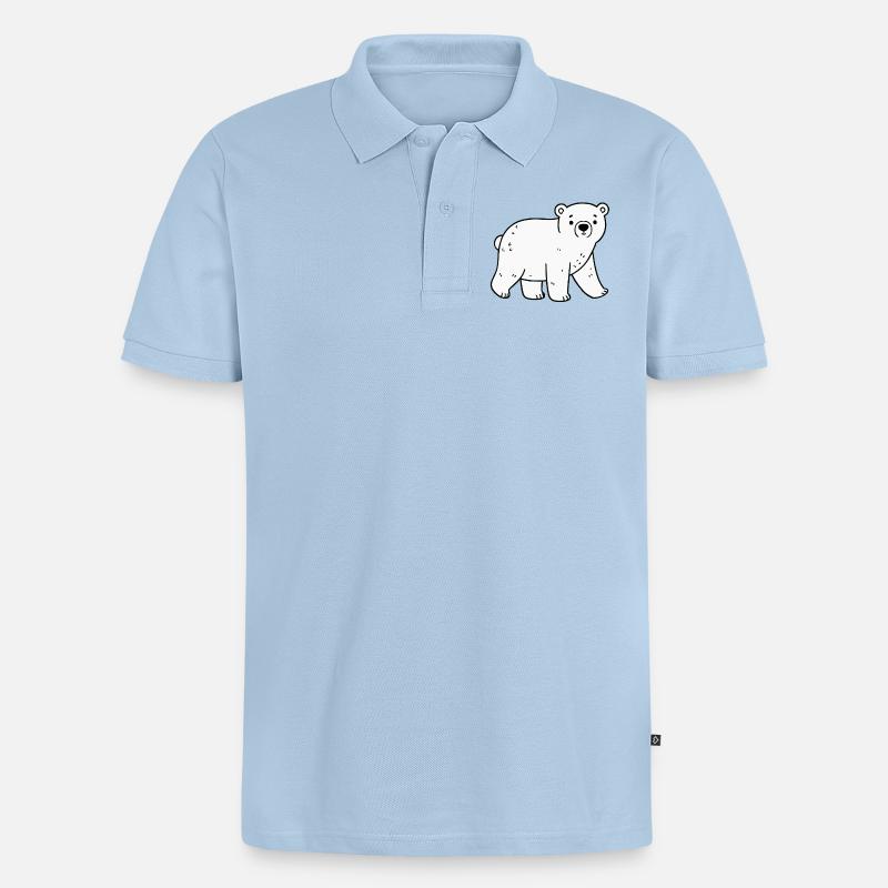 Eisbär - Männer Premium Bio Polo Shirt - Hellblau
