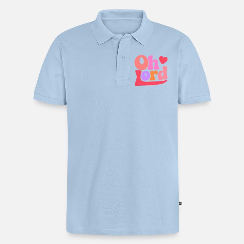 Oh Lord - Männer Premium Bio Polo Shirt - Hellblau