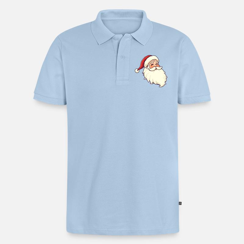 Weihnachtsmann - Männer Premium Bio Polo Shirt - Hellblau