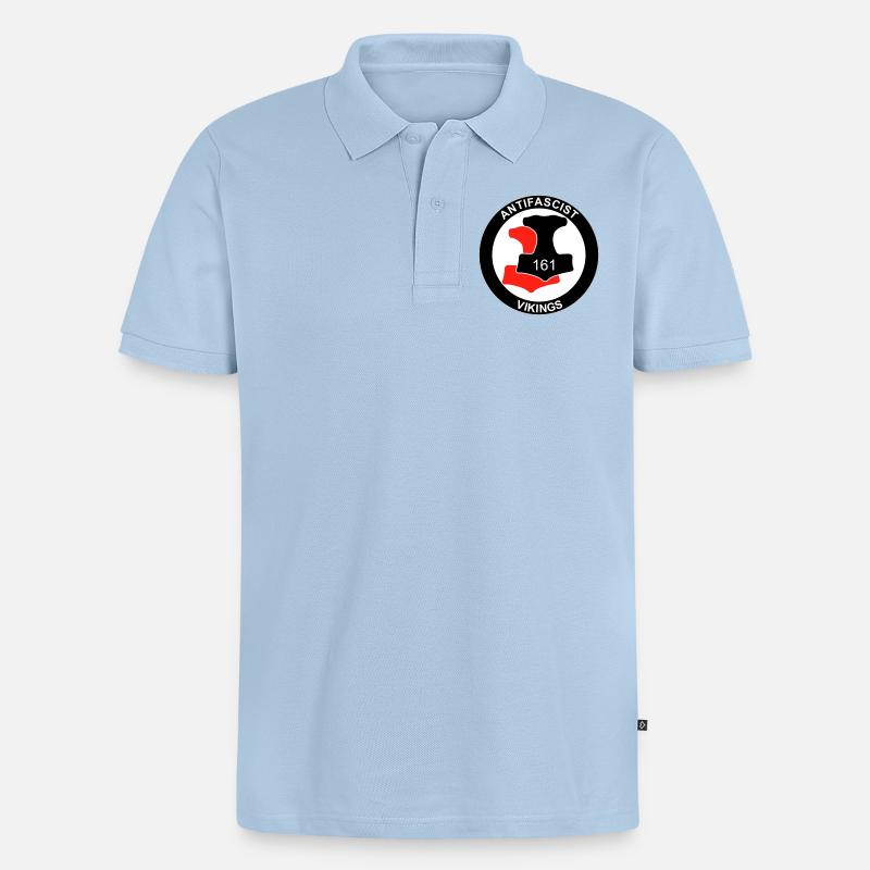 Antifa Vikings - Männer Premium Bio Polo Shirt - Hellblau