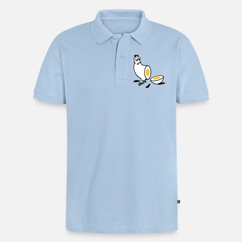 Huhn oder Ei - Männer Premium Bio Polo Shirt - Hellblau