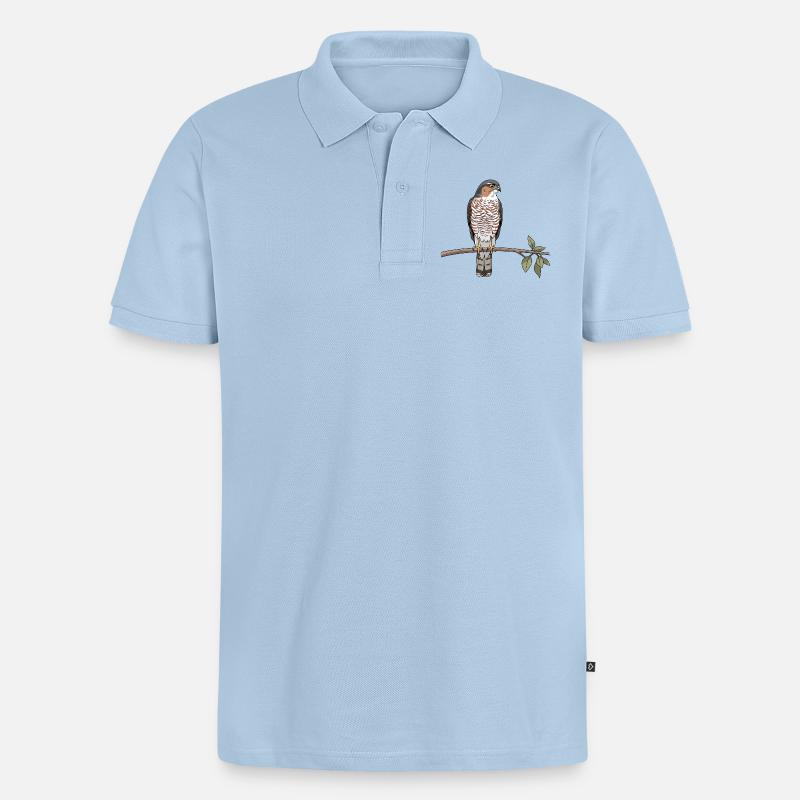 Sperber Greifvogel - Männer Premium Bio Polo Shirt - Hellblau