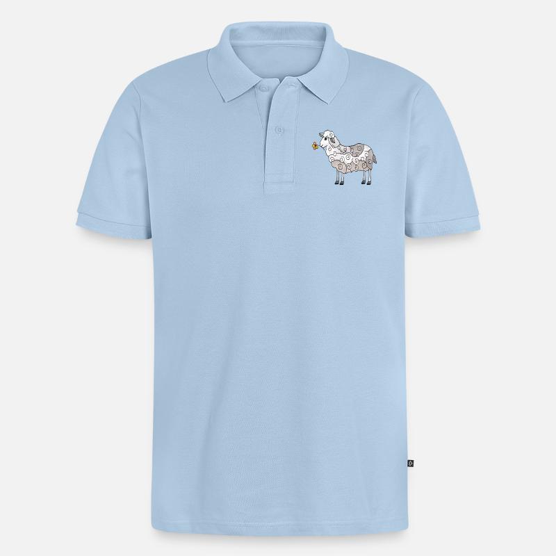 Schaf - Männer Premium Bio Polo Shirt - Hellblau