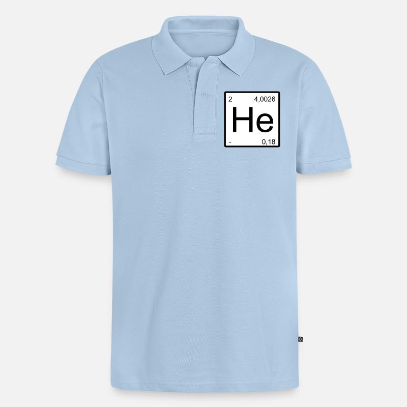 Helium Minimal Element Design - Männer Premium Bio Polo Shirt - Hellblau