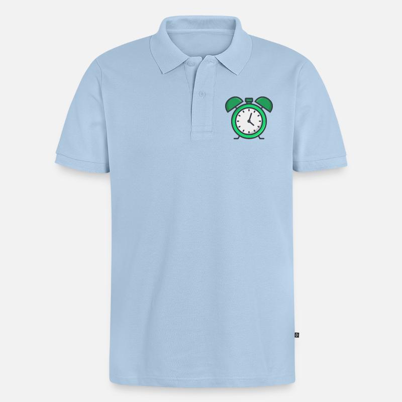 Wecker - Männer Premium Bio Polo Shirt - Hellblau