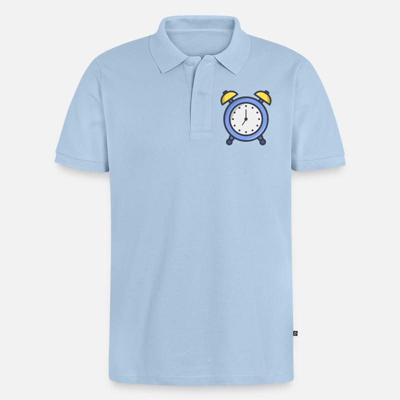 Wecker - Männer Premium Bio Polo Shirt - Hellblau