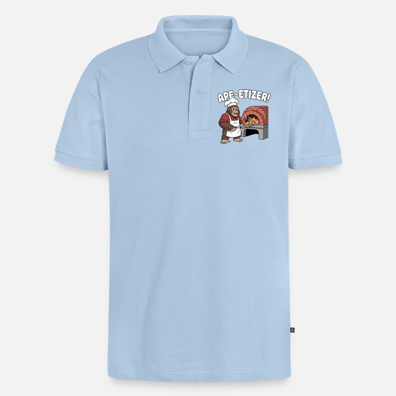Ape-Etizer Pizza Chef - Männer Premium Bio Polo Shirt - Hellblau