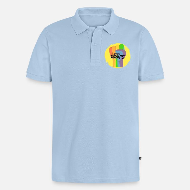 Regenbogenfaust Pride Gleichberechtigung - Männer Premium Bio Polo Shirt - Hellblau