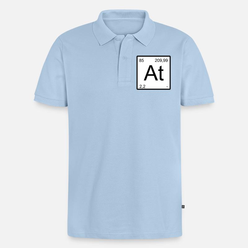 Astat-Elementtile Print - Männer Premium Bio Polo Shirt - Hellblau