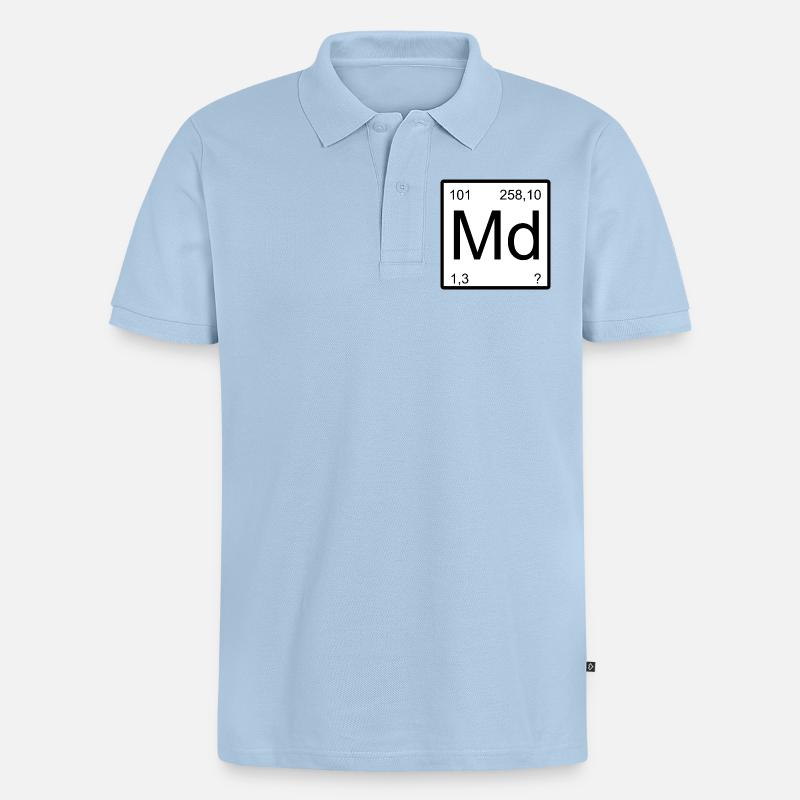 Md Mendelevium Element Monogram - Männer Premium Bio Polo Shirt - Hellblau