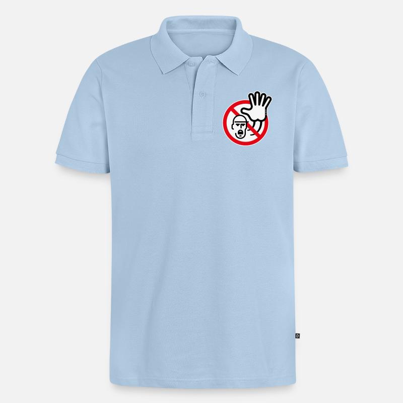 Warnzeichen / Warnung / Verbot (Symbol / 3C) - Männer Premium Bio Polo Shirt - Hellblau