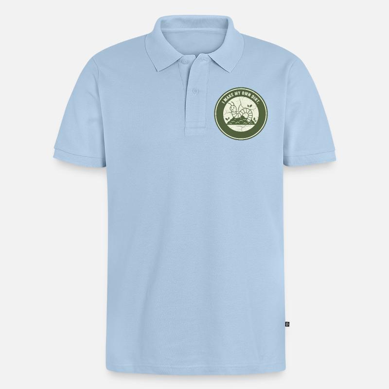 Compost de vers : sol indépendant - Polo bio Premium Homme - bleu clair