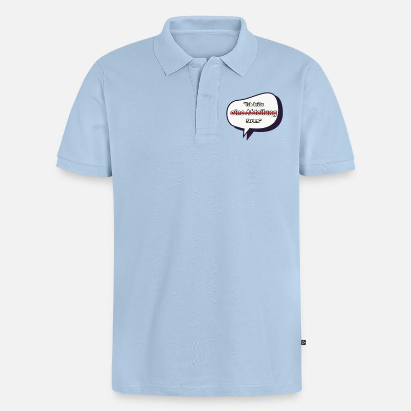 Ich leite Strom Spruch - Männer Premium Bio Polo Shirt - Hellblau