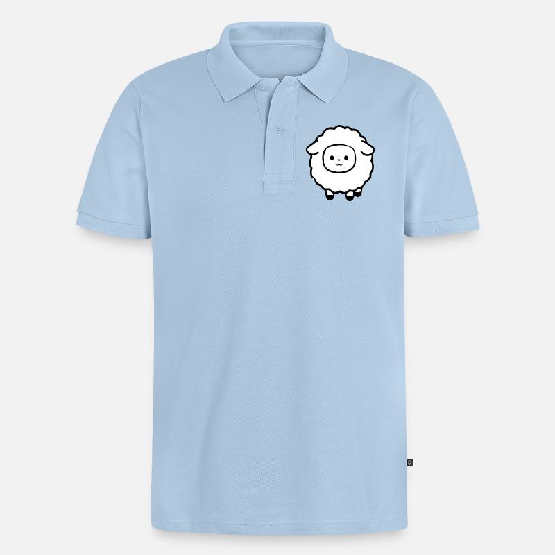 Schaf Schäfchen Lamm - Männer Premium Bio Polo Shirt - Hellblau