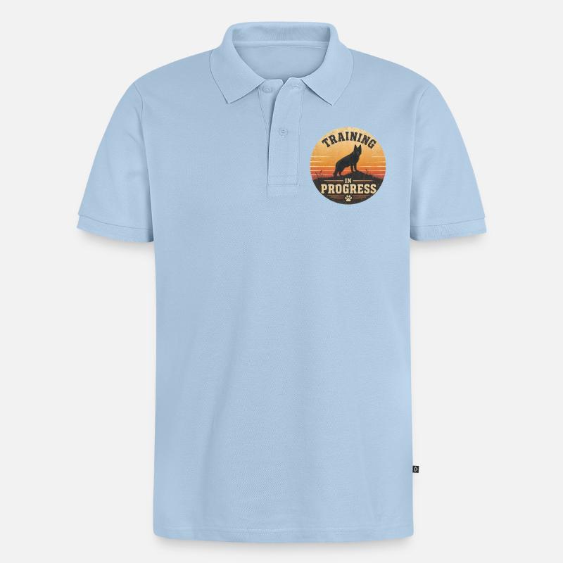 Training in Progress - Männer Premium Bio Polo Shirt - Hellblau
