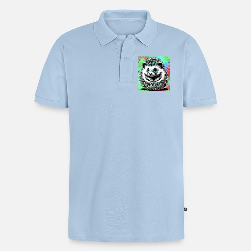 hérisson - Polo bio Premium Homme - bleu clair