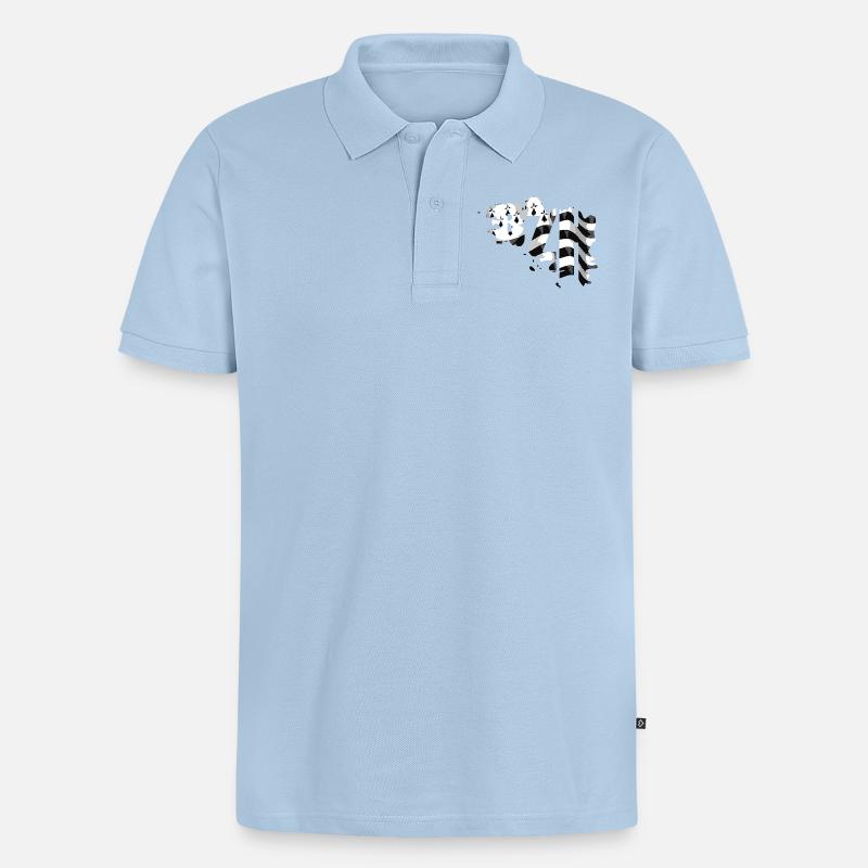 BZH - Männer Premium Bio Polo Shirt - Hellblau