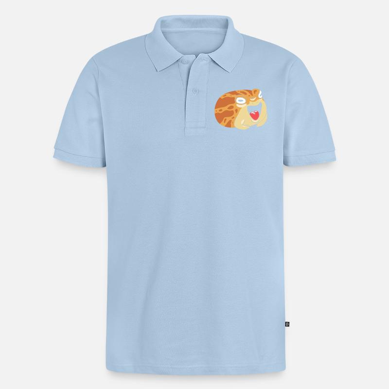 Frosch - Männer Premium Bio Polo Shirt - Hellblau
