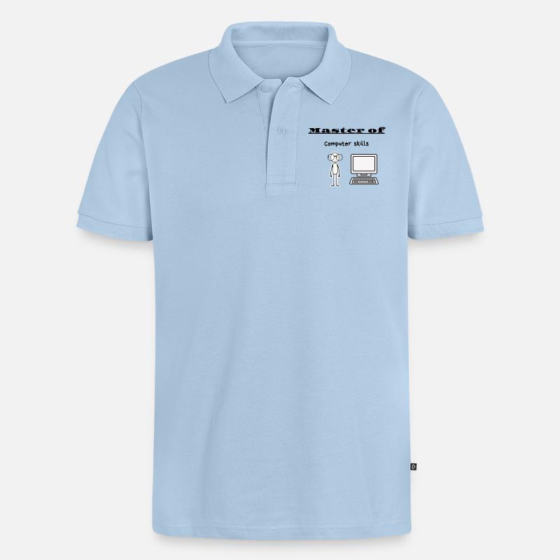 Master der Computerfähigkeiten - Männer Premium Bio Polo Shirt - Hellblau