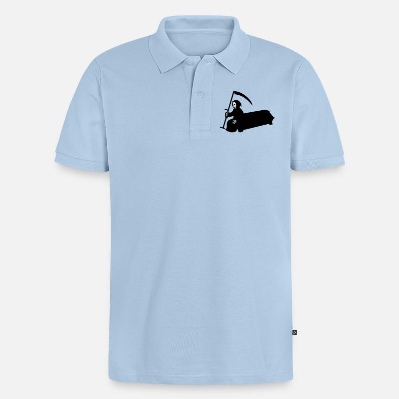 squelette - Polo bio Premium Homme - bleu clair