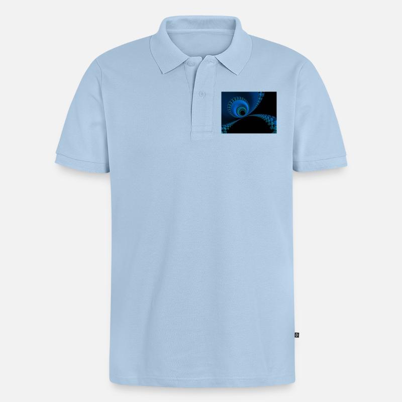 Abstraction - Polo bio Premium Homme - bleu clair