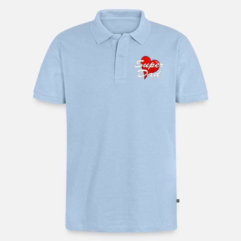 SUPER DAD - Männer Premium Bio Polo Shirt - Hellblau