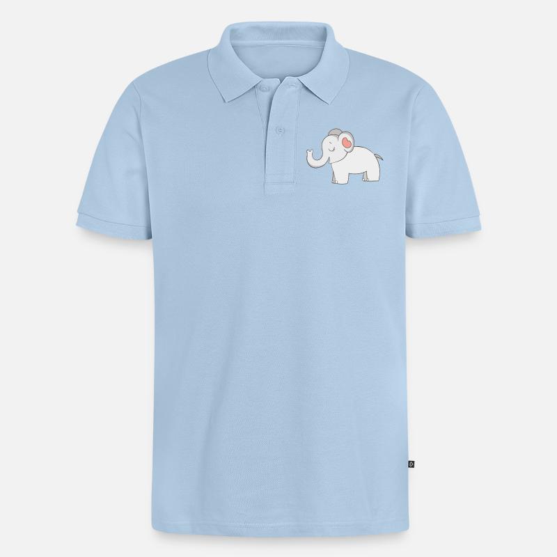 Elefant - Männer Premium Bio Polo Shirt - Hellblau