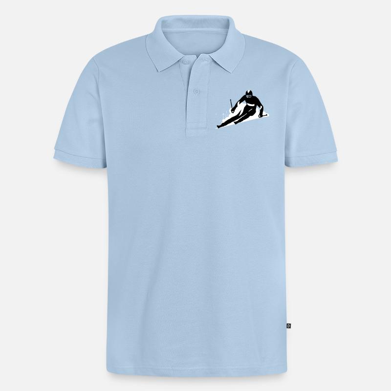 Ski - Polo bio Premium Homme - bleu clair