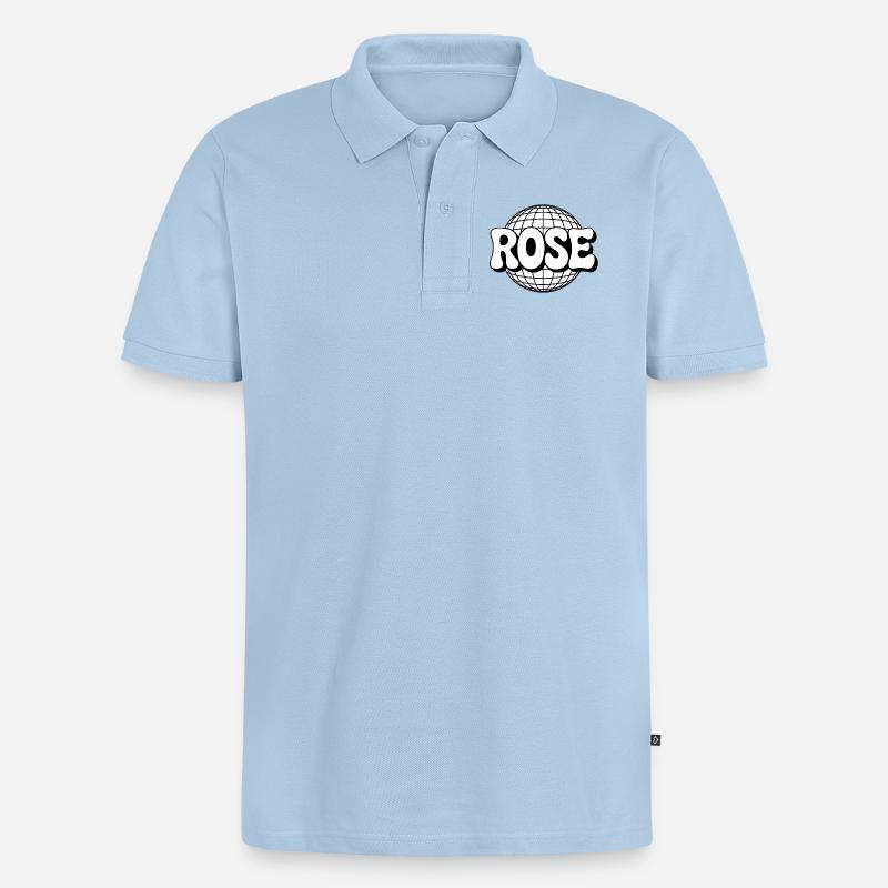 Rose Disco Sphère - Polo bio Premium Homme - bleu clair