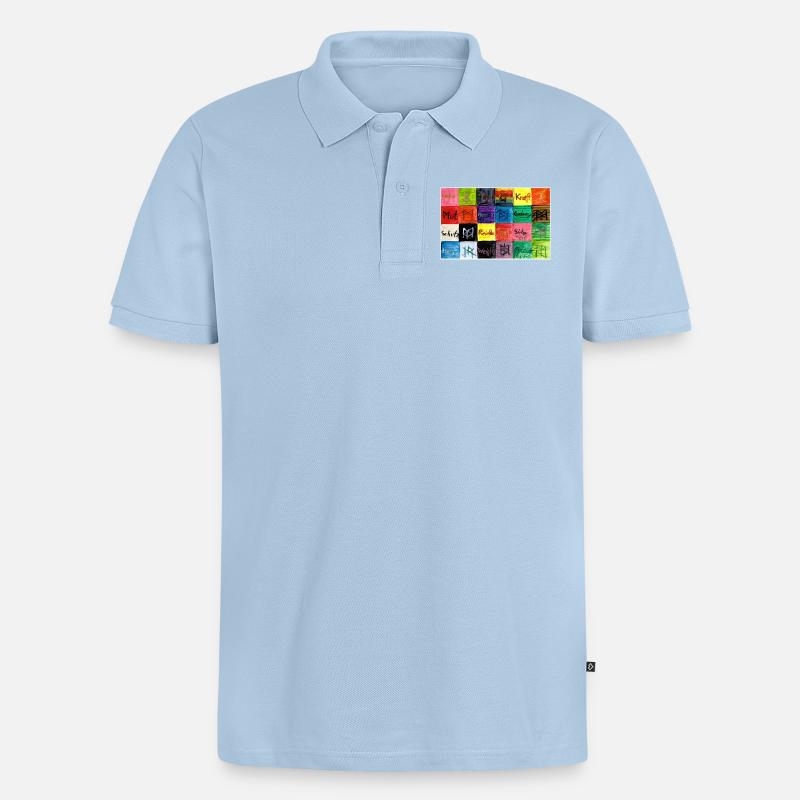 Runensegen_A5 - Männer Premium Bio Polo Shirt - Hellblau