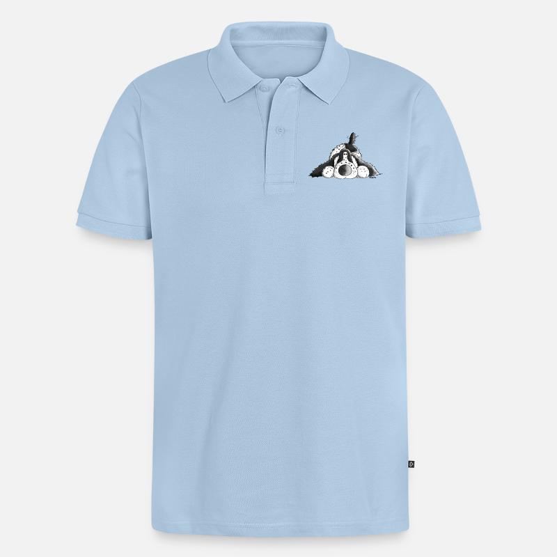 Cocker Spaniel Anglais - Chien - Polo bio Premium Homme - bleu clair