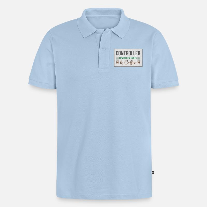 Controller Powered by Tables & Coffee - Männer Premium Bio Polo Shirt - Hellblau