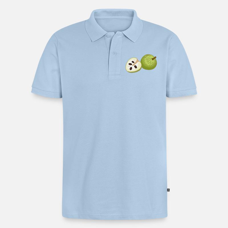 Puddingapfel-Scheibe Pop-Art - Männer Premium Bio Polo Shirt - Hellblau