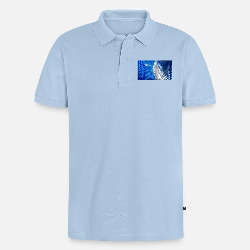 Cobalt Bubblewave Abstract - Männer Premium Bio Polo Shirt - Hellblau