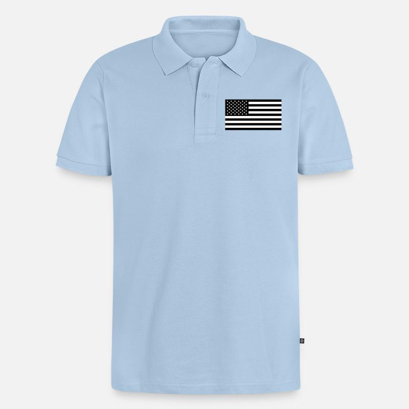 LE DRAPEAU AMÉRICAIN - Polo bio Premium Homme - bleu clair