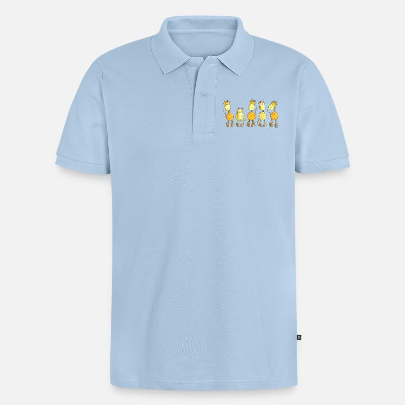 Funny Giraffes - Giraffe - Männer Premium Bio Polo Shirt - Hellblau