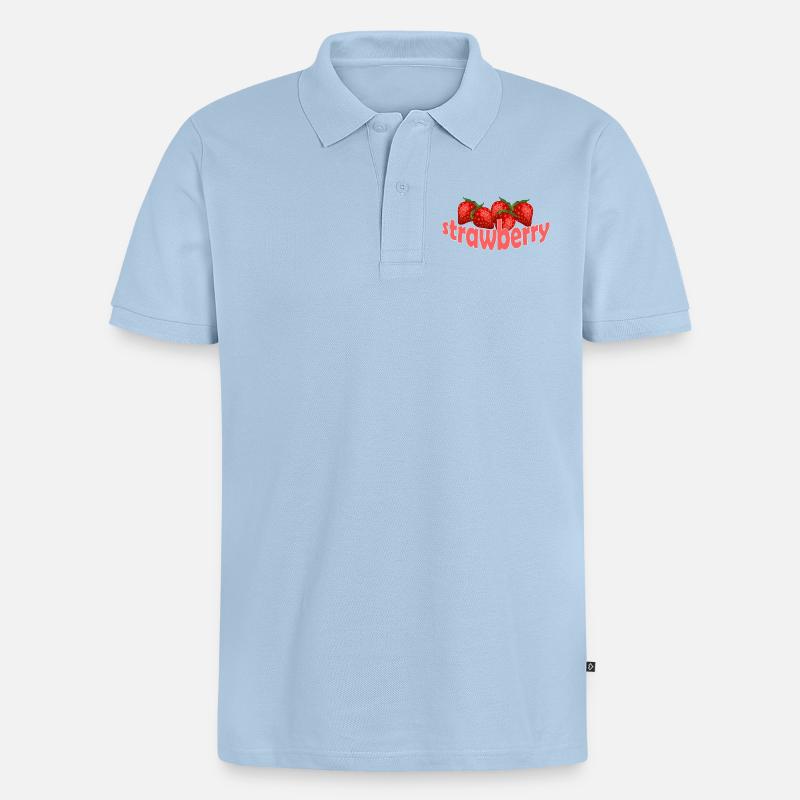 Fraise - Polo bio Premium Homme - bleu clair