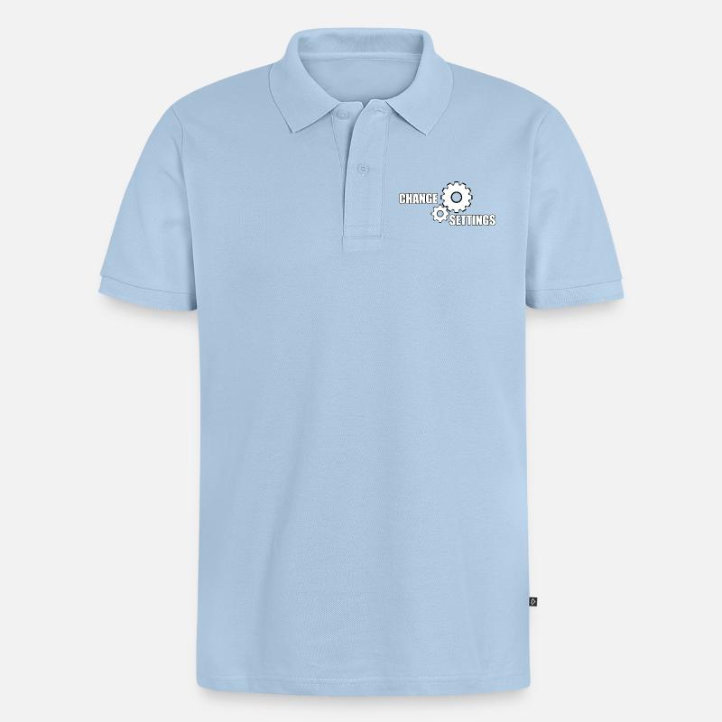 CHANGE SETTINGS - Männer Premium Bio Polo Shirt - Hellblau