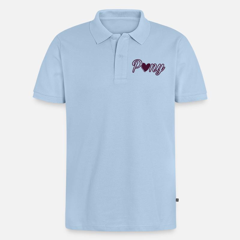 Pony - Männer Premium Bio Polo Shirt - Hellblau