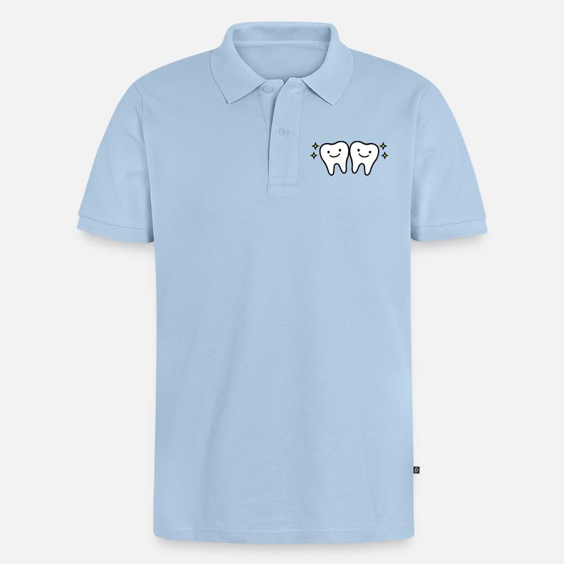 Dent mignonne - Polo bio Premium Homme - bleu clair