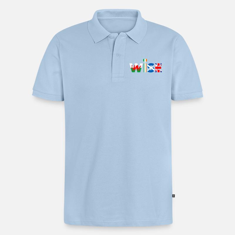 WISE - Polo bio Premium Homme - bleu clair