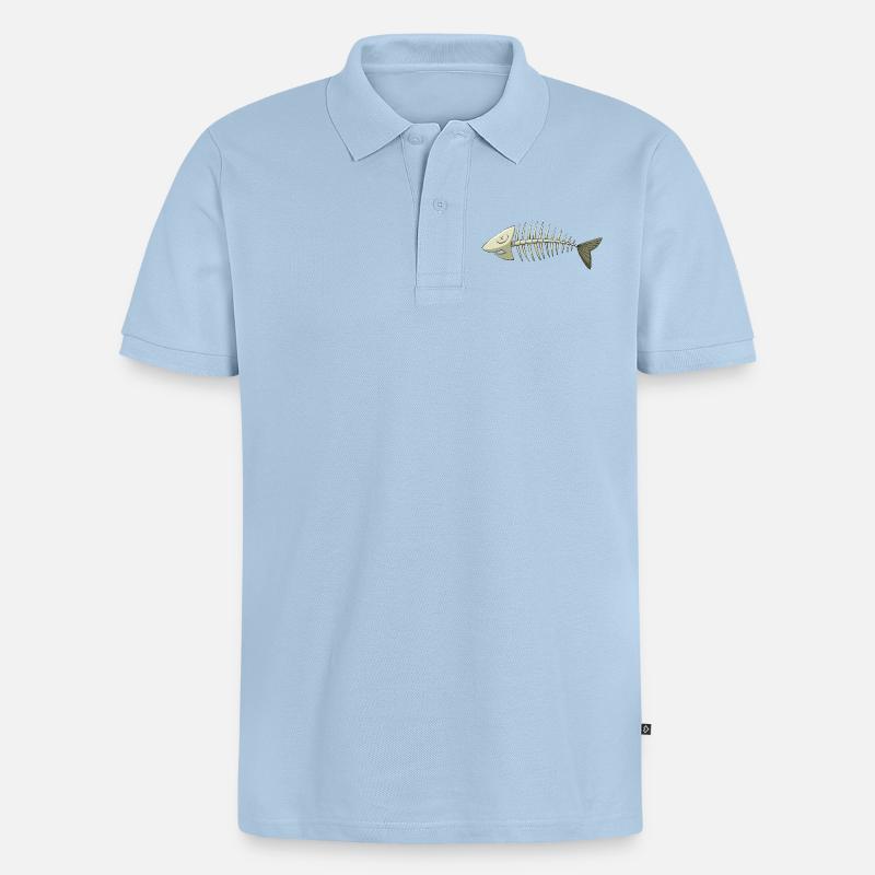 fischgräte - Männer Premium Bio Polo Shirt - Hellblau